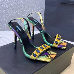 Latest Women Crystal Gemstone Stiletto Evening Dress Shoes Plateau Designer High Heels