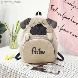 Backpacks Personalized Kids Cute Cartoon Animals Bagpack Custom Embroidered Cartoon Bag Back To School Travel Daypack Preschool Backpacks Y240411