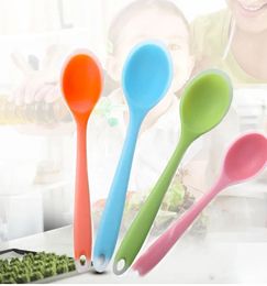 Spoons Colored Silicone Spoon High-temperature Resistant Rice Kitchen Utensils Tableware Learning Household Tools