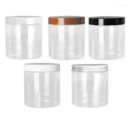 Storage Bottles 500ml Diameter 89mm Empty Plastic Packing Clear Jar Silver Black White Brown Screw Lid Refillable Cosmetic Packaging 10pcs