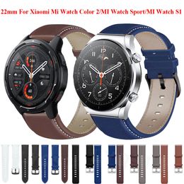 22MM Sport Leather Bands For Xiaomi MI Watch S1 pro/Active/Mi Watch Colour 2 Wrist Straps For Mi Watch S1 Active/Sport Wristband