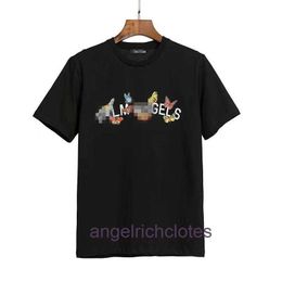 High end designer clothes for Paa Angles Chao letter butterfly printed short sleeve T-shirt for men and women with loose With 1:1 original labels