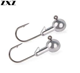 50pcsbox Barbed Jigging Lead Head Fishing Hook Jigs Kit for Soft Lure Worm Lures Hooks Jig Leaded Fishhooks with Tackle Box T410286027793