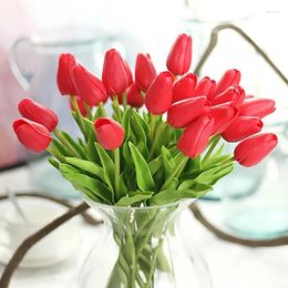 Decorative Flowers DociDaci 5/10Pcs Artificial Tulip Bouquet Fake Wedding Garden Decoration Outdoor Home Plants For Vase Room Decor