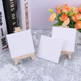 18Sets Canvas Kids Small Tiny Painting Canvas Blank Triangle Painting Stand Wood Canvas Panels Child