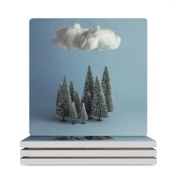 Table Mats A Cloud Over The Forest Ceramic Coasters (Square) Set Tea Cups White For Drinks