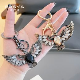 EASYA Wings Eagle Classical Keychain Women's Luxury Charm Jewellery Vintage Inlaid Gemstone Bag Decorative Buckle Key Chains