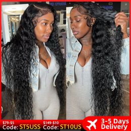 13x4 Lace Frontal Human Hair Wig Water Wave Front Curly Wigs For Black Women 30 Inch Hd Wet And Wavy Loose Deep Wave Frontal Wig