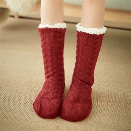 Women Ladies Soft Fluffy Fur Bed Socks Winter Warm Plush Slippers Girls Thicken Fleece Lined Floor Socks Christmas Gift Dropship