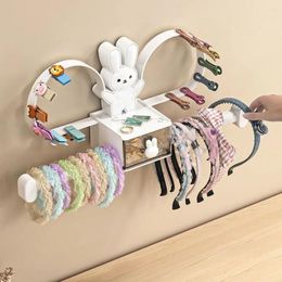 Kitchen Storage Kawaii Hair Hoop Rack Wall Mounted Jewellery Organiser Tie Clip Hairband Display Accessories