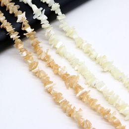 Natural Freshwater Shell Gravel Beads with Irregular Shape and Loose Spacing White Brown Beads, Jewelry Making Necklace Earrings