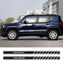 Car Door Side Stripes Stickers Decor Decal Auto Accessories For Jeep Renegade Wrangler JK Cherokee Patriot Trail Hawk Compass