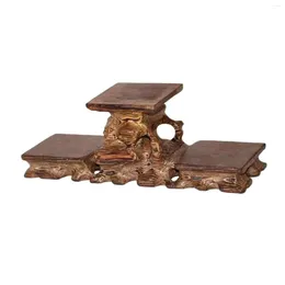 Decorative Plates Wooden Stone Display Base Ornaments Stand For Pography Props Home