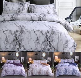 Marble Pattern Bedding Sets Polyester Bedding Cover Set 23pcs Twin Double Queen Quilt Cover Bed linen No Sheet No Filling5787993