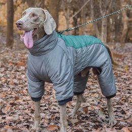 Dog Apparel Warm Big Down Jacket Winter Thicken Clothes Waterproof Dogs Coat Pet Jumpsuit For Medium Large Labrador Costume