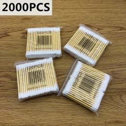Swabs Cotton Swabs 2000pc Double Head Cotton Swab Bamboo Cotton Swab Wood Sticks Disposable Buds Cotton For Beauty Makeup Nose Ears Clea
