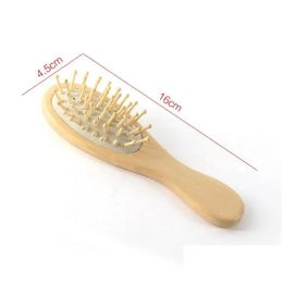 Hair Brushes Straightener Brush Wood Pointed Handle Steel Teeth Mas Head Care Comb Relaxing Wooden 5510546 Drop Delivery Products Styl Otnpp
