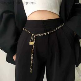 Belts Belts Fashionable Womens Belt Metal Chain Accessory Small Bag Temperament Decoration Versatile Dress Casual Jeans Designer Women Y240411