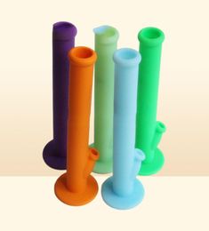 DHL silicon water pipes nine Colours for choice glass bongs pipe silicone bubbler bong4107737