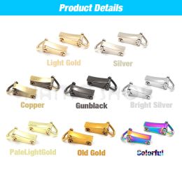 1 pair Metal Buckle Lock Bag Side Anchor Handle Connector Bag Side Edge Anchor Link Hardware with D Rings for Bag Purse Strap