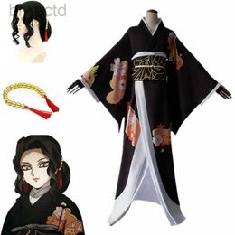 Anime Costumes Kibutsuji Muzan Cosplay Costume Anime Kimetsu no Yaiba Cosplay Costumes Women Kimono Uniforms Clothes Wig Dresses 240411