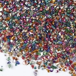 Decals 450g 1.02.0mm Irregular Crushed Glass Stones Metallic Color Chips Sprinkles for Jewelry Making Filling Nail Arts Decoration