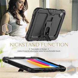 For iPad 10.2 7th 8th 9th 10th Gen Mini 6 9.7 Air 4 5 10.9 Pro 11 Case Kids Silicone + PC Hybrid Stand Shockproof Tablet Cover