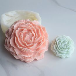 Large Middle 8-15cm Peony Candle Silicone Mould Peony Cake Chocolate Silicone Mould Rose Blossom Soap Silicone Mould Christmas Gift