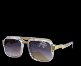 669 Crystal Gold Square Sunglasses Grey Shaded Designers Sun Glasses for Men Women Fashion EyeWear Accessories with Box5846329