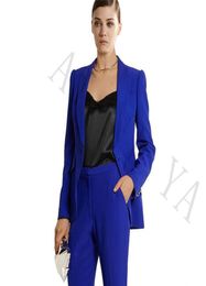 Women039s Suits Blazers JacketPants Womens Business Blazer Royal Blue Female Office Uniform Formal Work Wear Ladies Trousers3266586