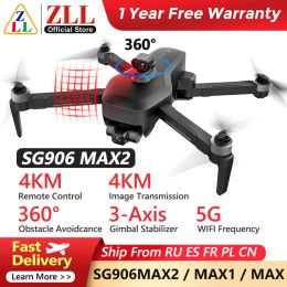 Drones Zll Sg906max2 Drone Eis 3axis Gimbal Gps 4km 5g Wifi 360 Obstacle Avoidance 4k Professional Dron Sg906 Max1 Fpv Rc Quadcopter