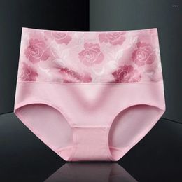 Women's Panties Women High-waisted High Waist Tummy Control Butt-lifted With Flower Pattern Great Elasticity
