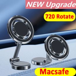720 Rotate Magnetic Car Phone Holder Stand Macsafe Rotate Magnet Smart phone Bracket For iPhone 14 13 12 Pro Max Samsung Xiaomi