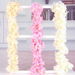 Decorative Flowers 1PCS Simulation Wisteria Flower Silk Artificial Vine Hydrangea Rattan DIY Wedding Decoration For Wall Hanging El 2 M