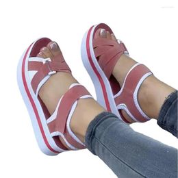 Dress Shoes Plus Size Women's Summer Sandals 2024 Comfort Casual Sport Thick Muffin Roman Women Beach Wedge Platform