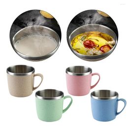 Mugs Stainless Steel Cups Double-Layer Shatterproof Anti-Scalding Coffee Tea Portable Outdoor Camping Travel Water