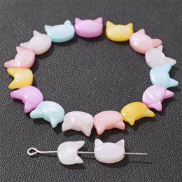 10x8mm Mother Of Pearl Shell Bead Cat Shape MOP Dyed Fine Shells Animal Charms For Jewellery Making DIY Earrings Necklace Bracelet