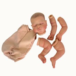 19inch Already Painted Kits Reborn Doll Marley Very Lifelike Baby Doll Parts with Cloth Body Many Details Veins Bebe Reborn Kits