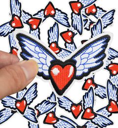 Diy patches for clothing iron embroidered Love wing patch applique iron on patches sewing accessories badge stickers on clothes7869782