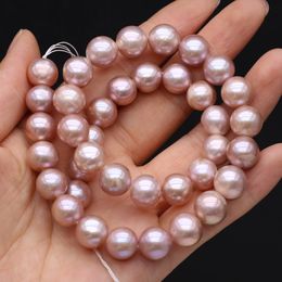 Natural Freshwater Pearls Beaded Purple Round Loose Spacer Beads for Jewellery Making Diy Fine Bracelet Necklace Accessories Gift
