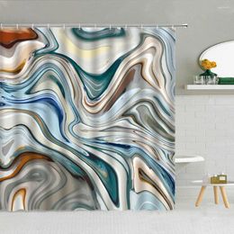 Shower Curtains 3D Geometric Curtain Creative Colour Stripe Lines Polyester Fabric Bathroom Supplies Home Decor With Hooks Cloth