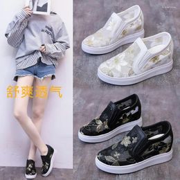 Casual Shoes Mesh Hollow-out Breathable Women's Spring Thick Bottom Lace Inside Heightening Every Match Muffin C1334