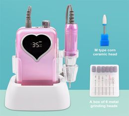 35000RPM Nail Drill Machine For Manicure File With Heart Screen Acrylic Electric Milling Cutter Art Tools 2208011336158