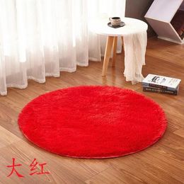 Carpets Silk Carpet Round Living Room Floor Mat Computer Chair Yoga Washable Black