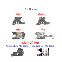 SIM Card Reader Socket Tray Slot Microphone Module Board Signal Antenna Connect Flex Cable For Huawei P20 P30 P40 Mate 20 Pro