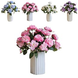 Decorative Flowers Artificial Rose Bouquet Faux Flower Wedding Centerpieces Bouquets Home El Floral Decorations