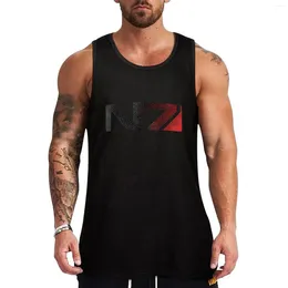 Men's Tank Tops Mass Effect N7 Distressed Logo Top Fitness Working Vest