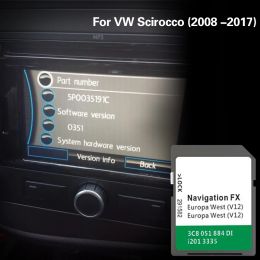 RNS310 FX V12 West For VW Scirocco (2008 -2017) Cover Denmark Finland France Map Naving SD Card