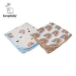 Blankets Kangobaby #My Soft Life# 4 Layers Muslin Swaddle Blanket Cotton Infant Wrap Born Quilt