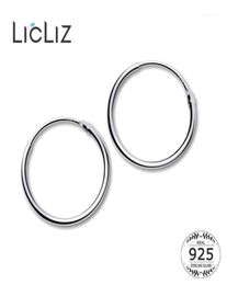 Hoop Huggie LicLiz 2021 925 Sterling Silver Simple Earrings For Women Round Circle White Gold Jewellery Loop Joyas De Plata LE04723488760